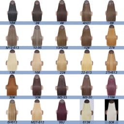 Synthetic Natural Wavy No Clip Fish Line Invisible Hair Extensions Mixed Color Blonde Black Artificial False Hair Piece ForWomen