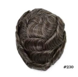 Male Hair Prosthesis Men Wig Mono NPU Toupee Human Hair System Wave Curly Indian Human Hair Replacement Natural Color With Grey
