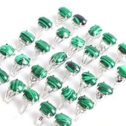 10Pcs/Lot Fashion Bohemian Natural Stone Rings Jewelry Men's Women's Rings Daily Party Jewelry Randomly Shipped