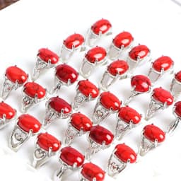 10Pcs/Lot Fashion Bohemian Natural Stone Rings Jewelry Men's Women's Rings Daily Party Jewelry Randomly Shipped
