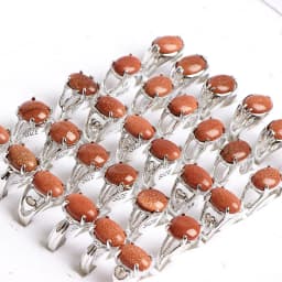 10Pcs/Lot Fashion Bohemian Natural Stone Rings Jewelry Men's Women's Rings Daily Party Jewelry Randomly Shipped