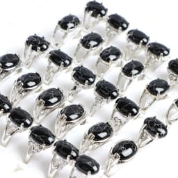 10Pcs/Lot Fashion Bohemian Natural Stone Rings Jewelry Men's Women's Rings Daily Party Jewelry Randomly Shipped