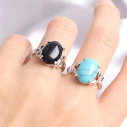 10Pcs/Lot Fashion Bohemian Natural Stone Rings Jewelry Men's Women's Rings Daily Party Jewelry Randomly Shipped