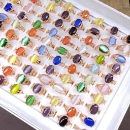 10Pcs/Lot Fashion Bohemian Natural Stone Rings Jewelry Men's Women's Rings Daily Party Jewelry Randomly Shipped