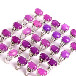 10Pcs/Lot Fashion Bohemian Natural Stone Rings Jewelry Men's Women's Rings Daily Party Jewelry Randomly Shipped