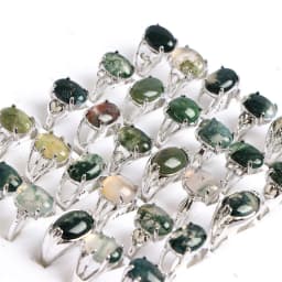 10Pcs/Lot Fashion Bohemian Natural Stone Rings Jewelry Men's Women's Rings Daily Party Jewelry Randomly Shipped