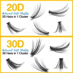 MUYD Black Hand Made Silk 20D/30D Individual Cluster Eyelashes Extension Natural DD Mink Lashes Soft Cilos 3D Volume