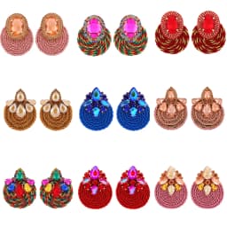 Fashion Ethnic Style Cotton Cord Weave Round Ear Accessories Vintage Sparkly Crystal Dangle Earrings For Women Luxury Jewelry