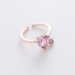 Korean New Exquisite Crystal Temperament Ring Sweet French Elegant Flower Opening Ring Female Jewelry