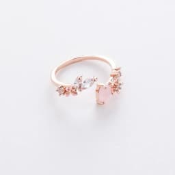 Korean New Exquisite Crystal Temperament Ring Sweet French Elegant Flower Opening Ring Female Jewelry