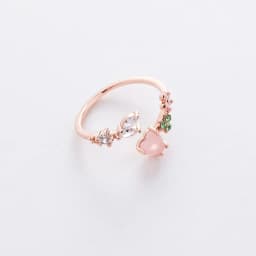 Korean New Exquisite Crystal Temperament Ring Sweet French Elegant Flower Opening Ring Female Jewelry