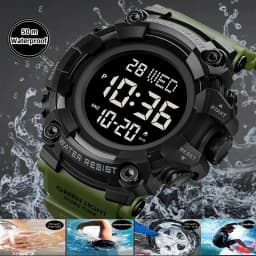 Skmei Luxury Fashion Sports Watches Men Waterproof Stopwatch Dual Time Digital Wristwatch Big Dial Clock Reloj Hombre