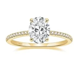 Trumium 3ct Official 925 Sterling Silver Engagement Rings For Women Oval Cut Cubic Zircon Wedding Promise Rings Fine Jewelry