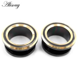 Alisouy 2PCS 6-25mm Stainless Steel Unscrew Round Ear Plugs Tunnels Expander Stretchers Gauges Earrings Piercing Body Jewelry