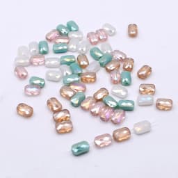 20/60 pcs/lot Mixed-color Faceted Square Loose Beads Crystal Glass Beads Faceted Loose Spacer Beads for Jewelry Making DIY Desig