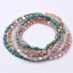 20/60 pcs/lot Mixed-color Faceted Square Loose Beads Crystal Glass Beads Faceted Loose Spacer Beads for Jewelry Making DIY Desig