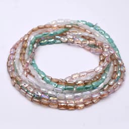 20/60 pcs/lot Mixed-color Faceted Square Loose Beads Crystal Glass Beads Faceted Loose Spacer Beads for Jewelry Making DIY Desig