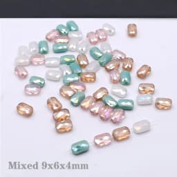 20/60 pcs/lot Mixed-color Faceted Square Loose Beads Crystal Glass Beads Faceted Loose Spacer Beads for Jewelry Making DIY Desig