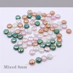 20/60 pcs/lot Mixed-color Faceted Square Loose Beads Crystal Glass Beads Faceted Loose Spacer Beads for Jewelry Making DIY Desig