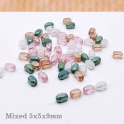 20/60 pcs/lot Mixed-color Faceted Square Loose Beads Crystal Glass Beads Faceted Loose Spacer Beads for Jewelry Making DIY Desig