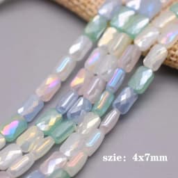 20/60 pcs/lot Mixed-color Faceted Square Loose Beads Crystal Glass Beads Faceted Loose Spacer Beads for Jewelry Making DIY Desig