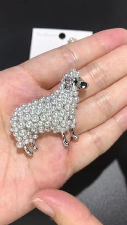 Wuli&baby 2-color Pearl Sheep Brooches For Women Unisex Lovely Animal Party Casual Brooch Pins Gifts
