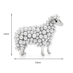Wuli&baby 2-color Pearl Sheep Brooches For Women Unisex Lovely Animal Party Casual Brooch Pins Gifts