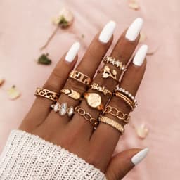 Trendy Geometric Moon Knuckle Finger Rings Set For Women 2021 Bohemian Crystal stone Female Ring Wedding Jewelry