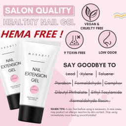Makartt HEMA-Free Poly Nail Extension Gel 50ml, Hybrid Acrygel Builder Multi-Color, Long-Lasting French Manicure DIY Nail Art