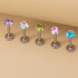 5PCS Star Heart Round Zircon Monroe Lip Rings Stud Women Surgical Steel Helix Tragus Earring Labret Studs Piercing Jewelry 16G