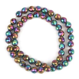 2/3/4/6/8/10mm Natural Faceted Hematite Beads Gold Silver Plated Round Loose Beads For Jewelry Making Diy Bracelet Accessories