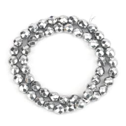 2/3/4/6/8/10mm Natural Faceted Hematite Beads Gold Silver Plated Round Loose Beads For Jewelry Making Diy Bracelet Accessories