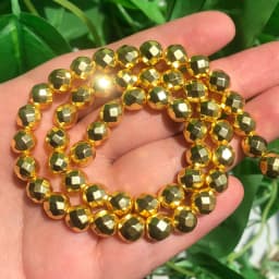2/3/4/6/8/10mm Natural Faceted Hematite Beads Gold Silver Plated Round Loose Beads For Jewelry Making Diy Bracelet Accessories