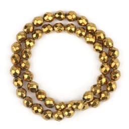 2/3/4/6/8/10mm Natural Faceted Hematite Beads Gold Silver Plated Round Loose Beads For Jewelry Making Diy Bracelet Accessories