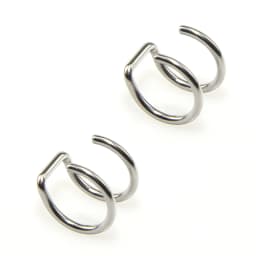 2PCS Punk Fake Peircings Stainless Steel Clip on Earrings Lip Ring Non Piercing Mouth Rings Body Jewelry For Women