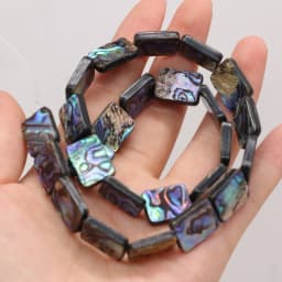 Natural Abalone Shell Rectangle Mother of Pearl Shell Exquisite DIY Jewelry Making Elegant Necklace Bracelet