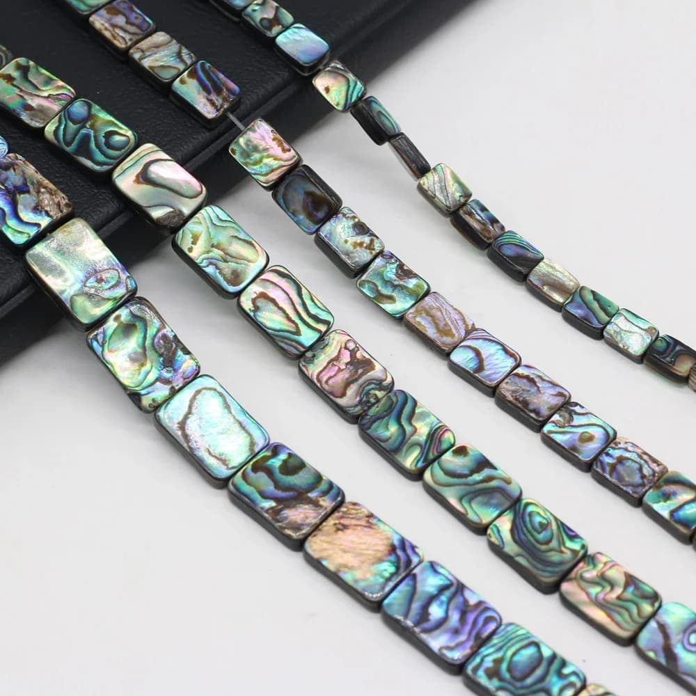 Natural Abalone Shell Rectangle Mother of Pearl Shell Exquisite DIY Jewelry Making Elegant Necklace Bracelet