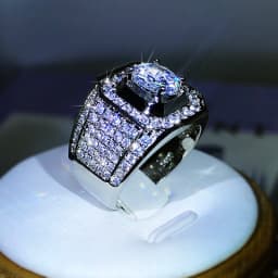 Luxury 925 Sterling Silver Men Couple AAA Crystal Zircon Stone Wedding Ring Brilliant Noble Engagement Engage Party Rings with 9