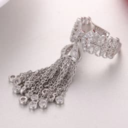 LXOEN Famous Brand Tassel Rings For Women Inlay Zirconia Adjustable Crown Ring Fashion bague