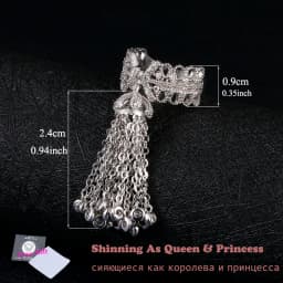 LXOEN Famous Brand Tassel Rings For Women Inlay Zirconia Adjustable Crown Ring Fashion bague