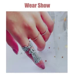 LXOEN Famous Brand Tassel Rings For Women Inlay Zirconia Adjustable Crown Ring Fashion bague