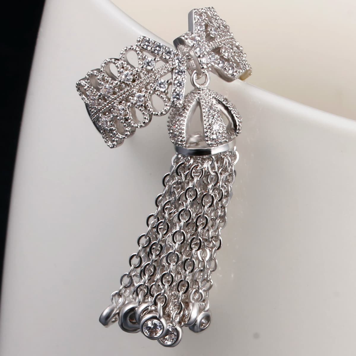LXOEN Famous Brand Tassel Rings For Women Inlay Zirconia Adjustable Crown Ring Fashion bague
