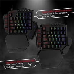 Redragon K585 DITI Wireless One-Handed Mechanical Keyboard 42 Keys 2.4Ghz RGB Gaming Keypad Detachable Wrist Support for PC Game