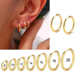 1 Pair 316L Stainless Steel Small Gold Silver Color Hoop Earrings for Women Tragus Cartilage Ear Bone Piercing Jewelry Gifts