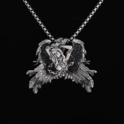 Classic Angel Pendant Necklace Handmade Seraph Prayer Pendant Long Chain Necklace Men Women Jewelry Anniversary Gift