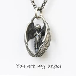 Classic Angel Pendant Necklace Handmade Seraph Prayer Pendant Long Chain Necklace Men Women Jewelry Anniversary Gift