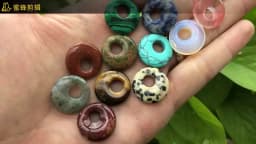 5pcs/lot 18mm Natural Turquoises Agates Jades Crystal Stone Donut Charm Pendant Beads For Jewelry Making DIY Necklace Earrings