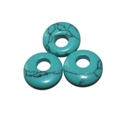 5pcs/lot 18mm Natural Turquoises Agates Jades Crystal Stone Donut Charm Pendant Beads For Jewelry Making DIY Necklace Earrings