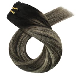 Moresoo Human Hair Bundles Wefts Sew in Blonde Black Ombre 100G/Set Remy Brazilian Straight Hair Bundles Invisible Extensions
