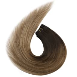 Moresoo Human Hair Bundles Wefts Sew in Blonde Black Ombre 100G/Set Remy Brazilian Straight Hair Bundles Invisible Extensions